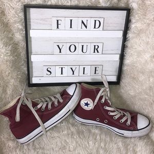 Maroon High Top Converse